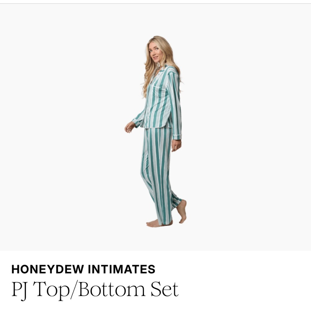 Honeydew Intimates Green and White Pajama Set
